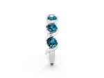 Round Blue Topaz Half Eternity Band in Platinum with Wave Prong Setting_2