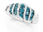 Round Blue Topaz Multi-Row Crossover Band in Platinum with Polished Curves_1
