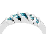 Round Blue Topaz Multi-Row Crossover Band in Platinum with Polished Curves_4