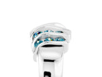 Round Blue Topaz Multi-Row Crossover Band in Platinum with Polished Curves_5