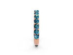 Round Blue Topaz Polished Half Eternity Band in Rose gold with Classic Prong Setting_2
