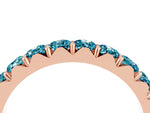 Round Blue Topaz Polished Half Eternity Band in Rose gold with Classic Prong Setting_4