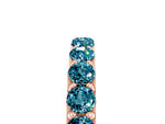 Round Blue Topaz Polished Half Eternity Band in Rose gold with Classic Prong Setting_5