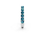 Round Blue Topaz Polished Half Eternity Band in Silver with Classic Prong Setting_2