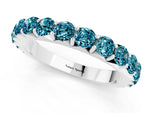 Round Blue Topaz Polished Half Eternity Band in White gold with Classic Prong Setting_1