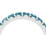 Round Blue Topaz Polished Half Eternity Band in White gold with Classic Prong Setting_4