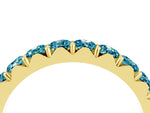Round Blue Topaz Polished Half Eternity Band in Yellow gold with Classic Prong Setting_4