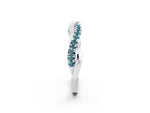 Round Blue Topaz Twisted Infinity Band in Platinum with Prong Setting_2
