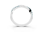 Round Blue Topaz Twisted Infinity Band in Platinum with Prong Setting_3