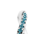 Round Blue Topaz Twisted Infinity Band in Platinum with Prong Setting_5