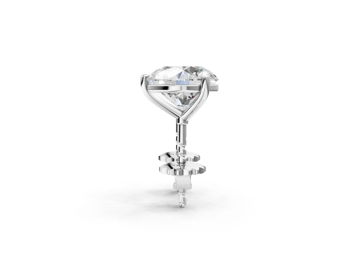 Round Brilliant Diamond Stud Earrings in White gold with Martini Setting_2
