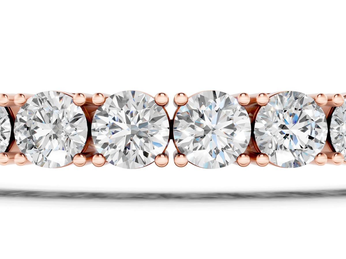 Round Brilliant Diamond Tennis Bracelet in Rose gold with Prong Setting_1