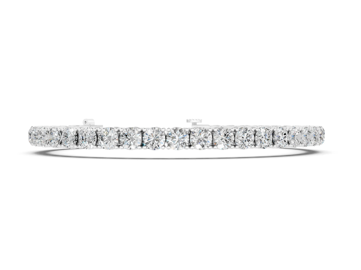 Round Brilliant Diamond Tennis Bracelet in Silver with Prong Setting