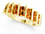 Round Citrine Anniversary Band in Yellow gold with Channel Setting and Vertical Prongs_1