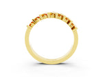 Round Citrine Anniversary Band in Yellow gold with Channel Setting and Vertical Prongs_3