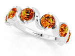 Round Citrine Half Eternity Band in Platinum with Wave Prong Setting_1
