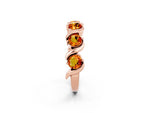 Round Citrine Half Eternity Band in Rose gold with Wave Prong Setting_2