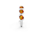 Round Citrine Half Eternity Band in Silver with Wave Prong Setting_2