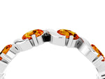 Round Citrine Half Eternity Band in Silver with Wave Prong Setting_4