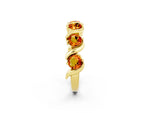 Round Citrine Half Eternity Band in Yellow gold with Wave Prong Setting_2