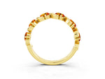Round Citrine Half Eternity Band in Yellow gold with Wave Prong Setting_3
