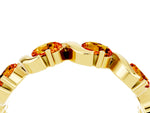 Round Citrine Half Eternity Band in Yellow gold with Wave Prong Setting_4