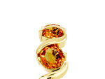 Round Citrine Half Eternity Band in Yellow gold with Wave Prong Setting_5