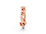 Round Citrine Leaf Motif Eternity Band in Rose gold with Bezel Setting_2