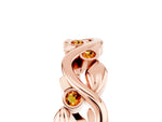 Round Citrine Leaf Motif Eternity Band in Rose gold with Bezel Setting_5