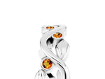 Round Citrine Leaf Motif Eternity Band in Silver with Bezel Setting_5