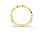 Round Citrine Leaf Motif Eternity Band in Yellow gold with Bezel Setting_3