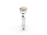 Round Citrine Multi-Row Crossover Band in White gold with Polished Curves_2