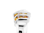 Round Citrine Multi-Row Crossover Band in White gold with Polished Curves_5