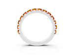 Round Citrine Polished Half Eternity Band in Platinum with Classic Prong Setting_3