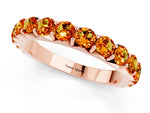 Round Citrine Polished Half Eternity Band in Rose gold with Classic Prong Setting_1
