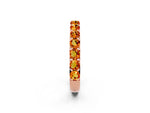Round Citrine Polished Half Eternity Band in Rose gold with Classic Prong Setting_2
