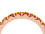 Round Citrine Polished Half Eternity Band in Rose gold with Classic Prong Setting_4