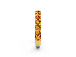 Round Citrine Polished Half Eternity Band in Yellow gold with Classic Prong Setting_2
