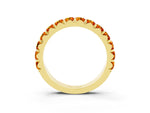 Round Citrine Polished Half Eternity Band in Yellow gold with Classic Prong Setting_3