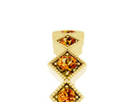 Round Citrine Square Bezel Chevron Band in Yellow gold with Milgrain Detailing_5