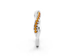 Round Citrine Twisted Infinity Band in Platinum with Prong Setting_2