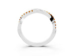 Round Citrine Twisted Infinity Band in Platinum with Prong Setting_3