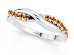 Round Citrine Twisted Infinity Band in Silver with Prong Setting_1