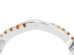 Round Citrine Twisted Infinity Band in Silver with Prong Setting_4