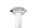 Round Cut Diamond Halo Ring in White gold with Cathedral Band and Prong Setting_11