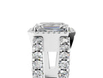 Round Cut Diamond Halo Ring in White gold with Split Shank Band and Prong Setting_11