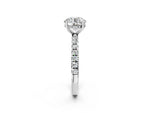 Round Cut Diamond Hidden Halo Engagement Ring in White gold with Round Pavé Band_14