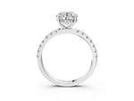 Round Cut Diamond Hidden Halo Engagement Ring in White gold with Round Pavé Band_15