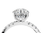 Round Cut Diamond Hidden Halo Engagement Ring in White gold with Round Pavé Band_16