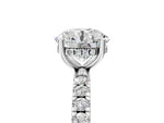 Round Cut Diamond Hidden Halo Engagement Ring in White gold with Round Pavé Band_17